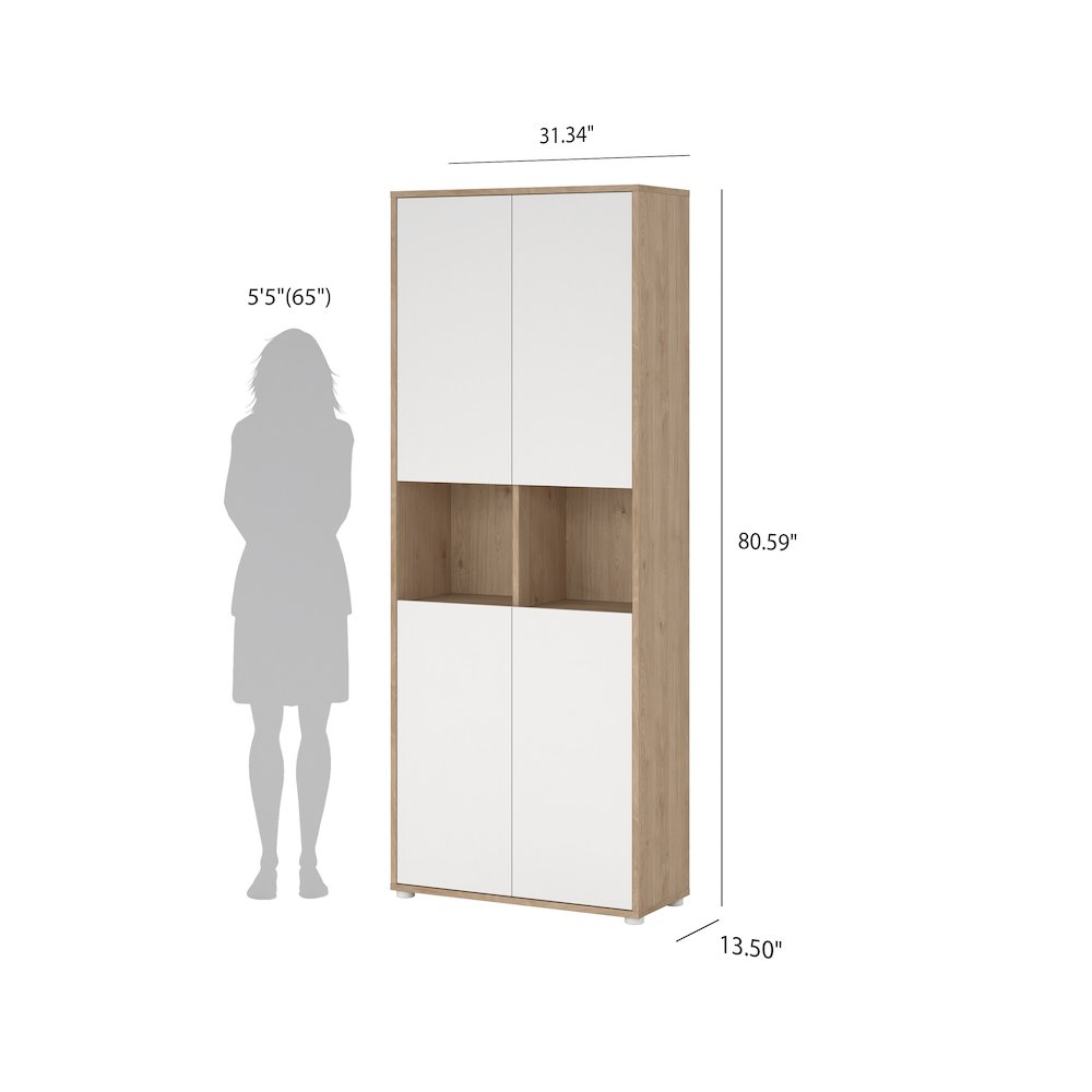 6 Shelf Boockase with 4 Doors, Home Office Storage