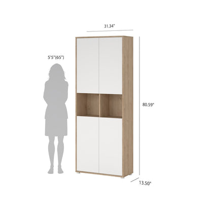 6 Shelf Boockase with 4 Doors, Home Office Storage