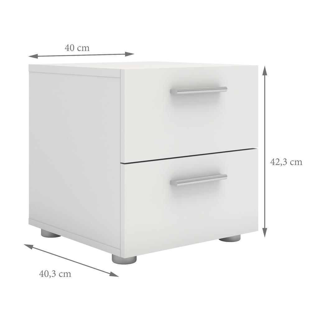 Modern White 2 Drawer Nightstand - Stylish Bedroom Nightstand with Drawers