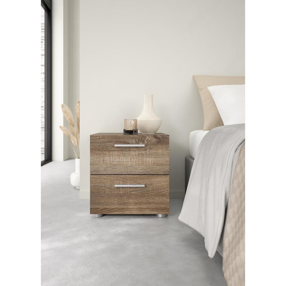 Austin 2 Drawer Nightstand, Truffle Oak