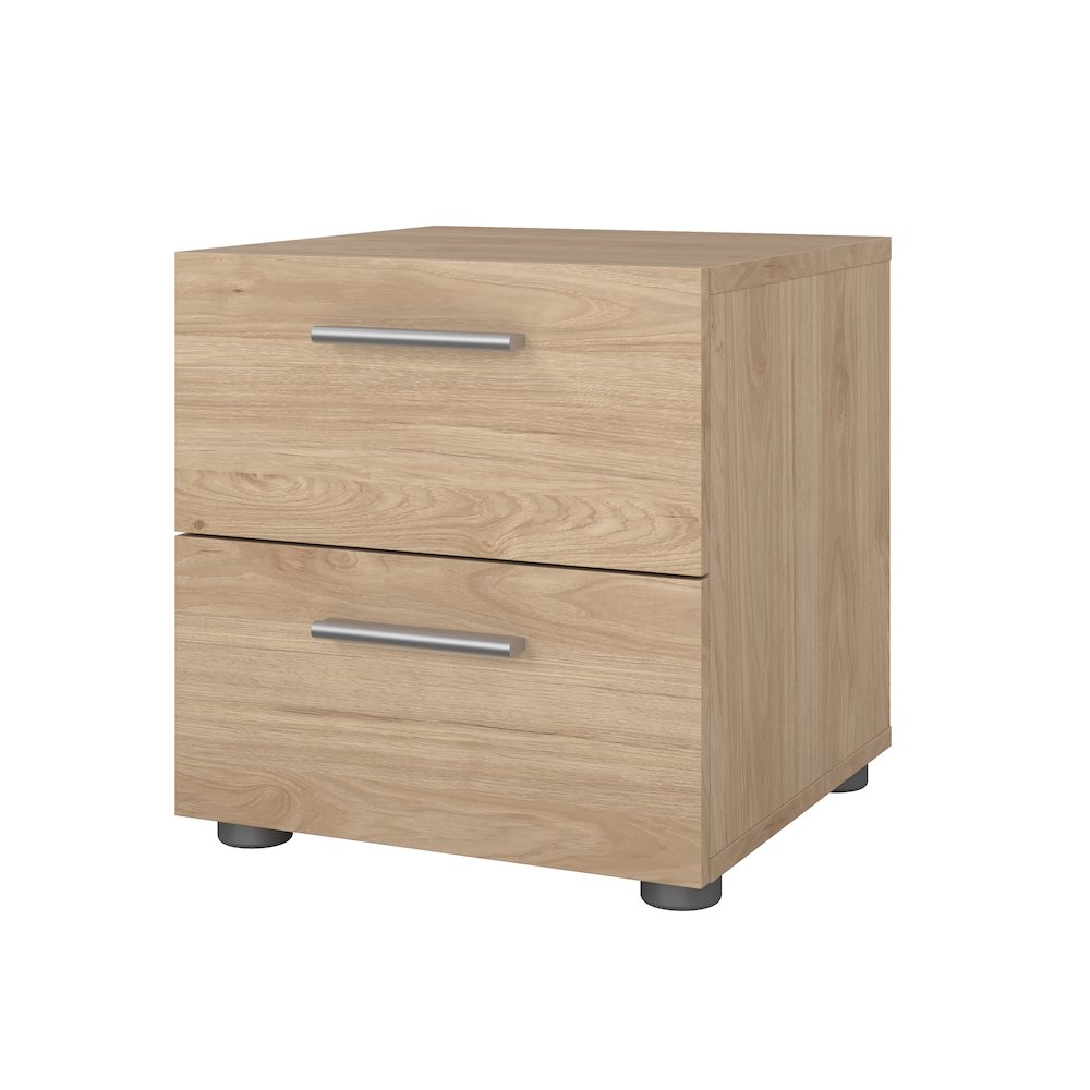 Pepe 2 Drawer Nightstand, Jackson Hickory