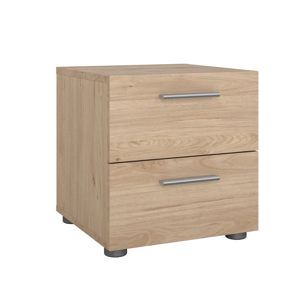 Pepe 2 Drawer Nightstand, Jackson Hickory