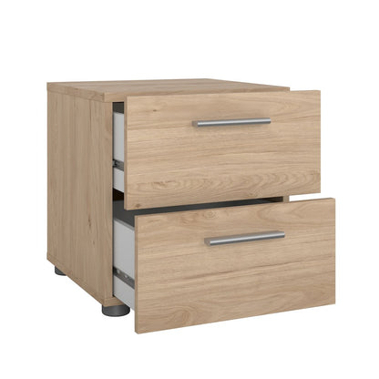 Pepe 2 Drawer Nightstand, Jackson Hickory
