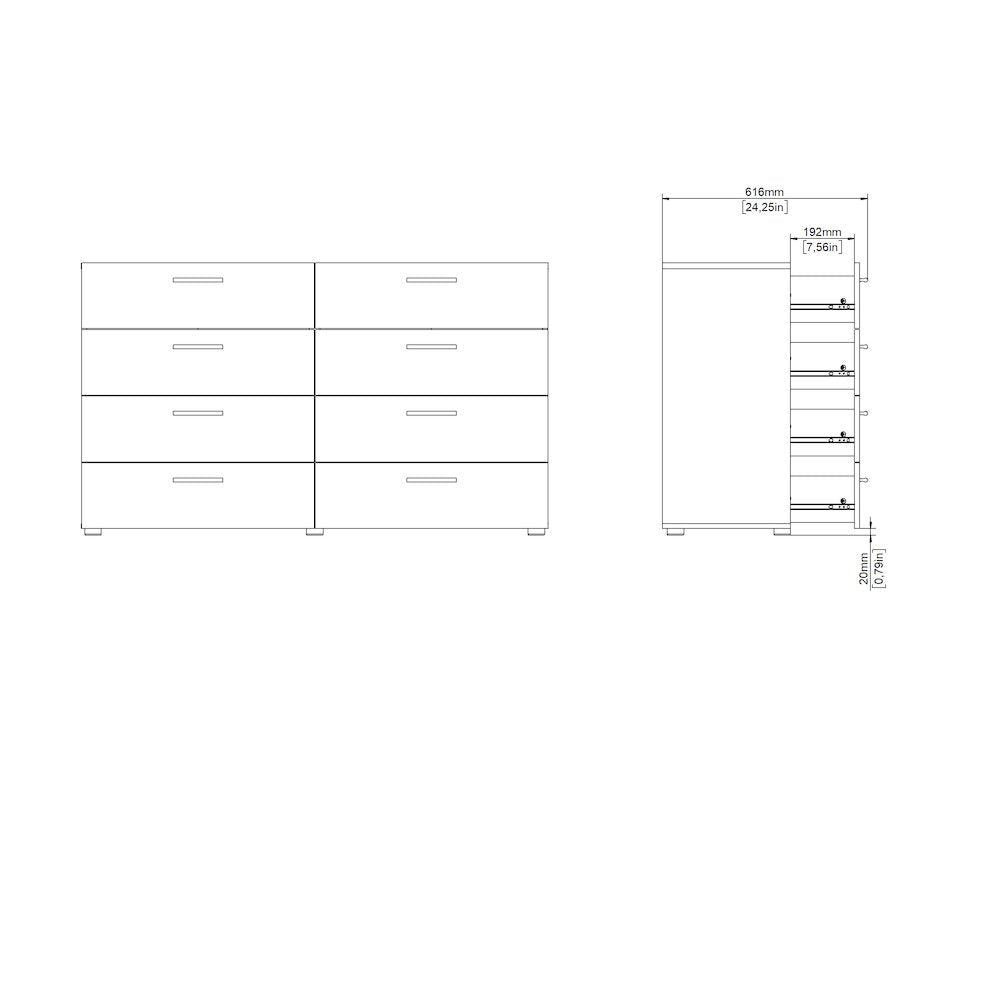 Pepe 8 Drawer Double Dresser, Jackson Hickory