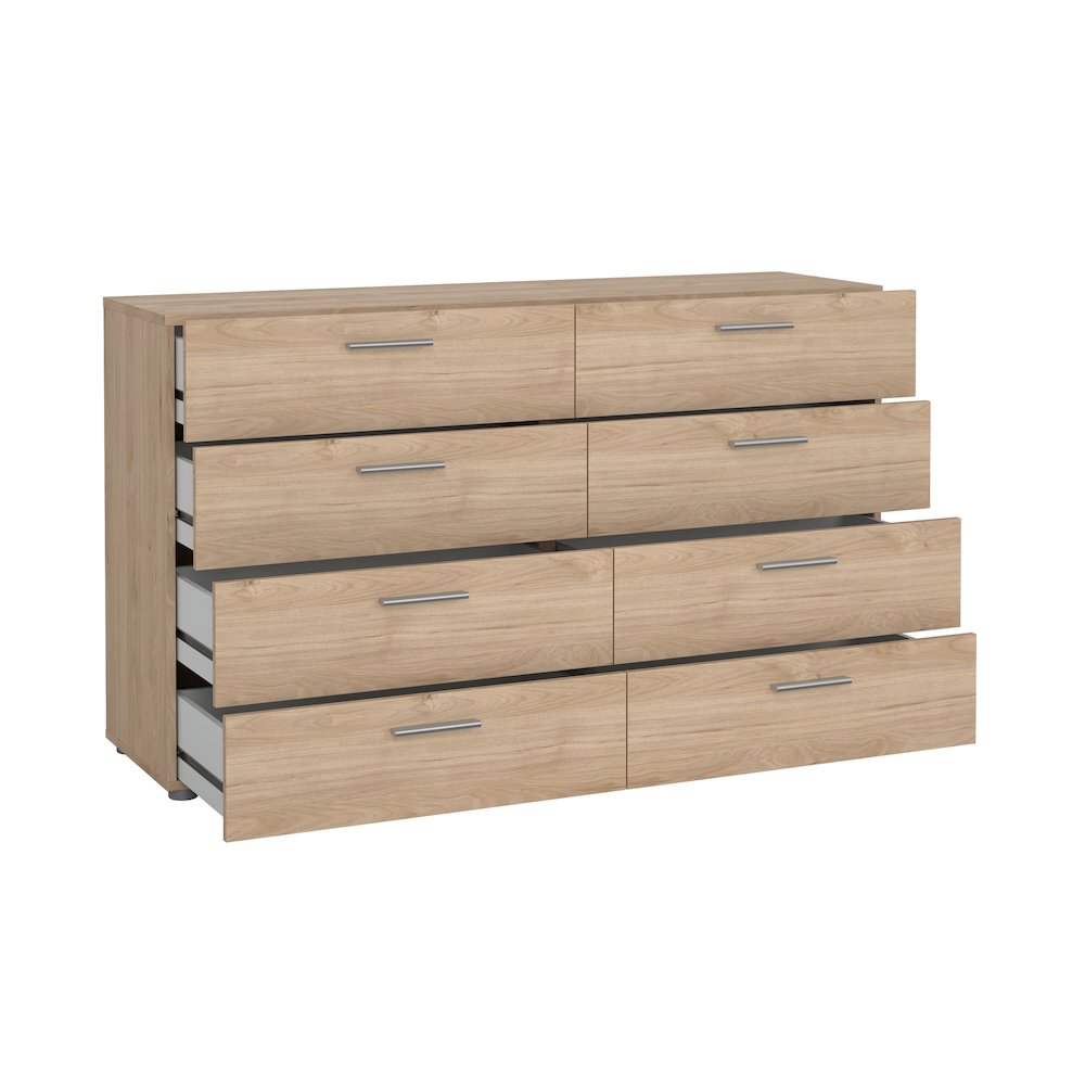 Pepe 8 Drawer Double Dresser, Jackson Hickory