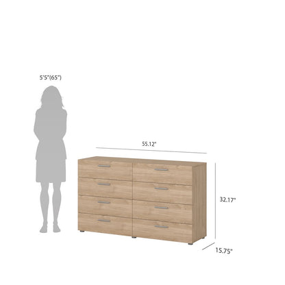 Pepe 8 Drawer Double Dresser, Jackson Hickory