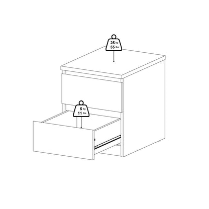 Scottsdale 2 Drawer Nightstand, Truffle Oak