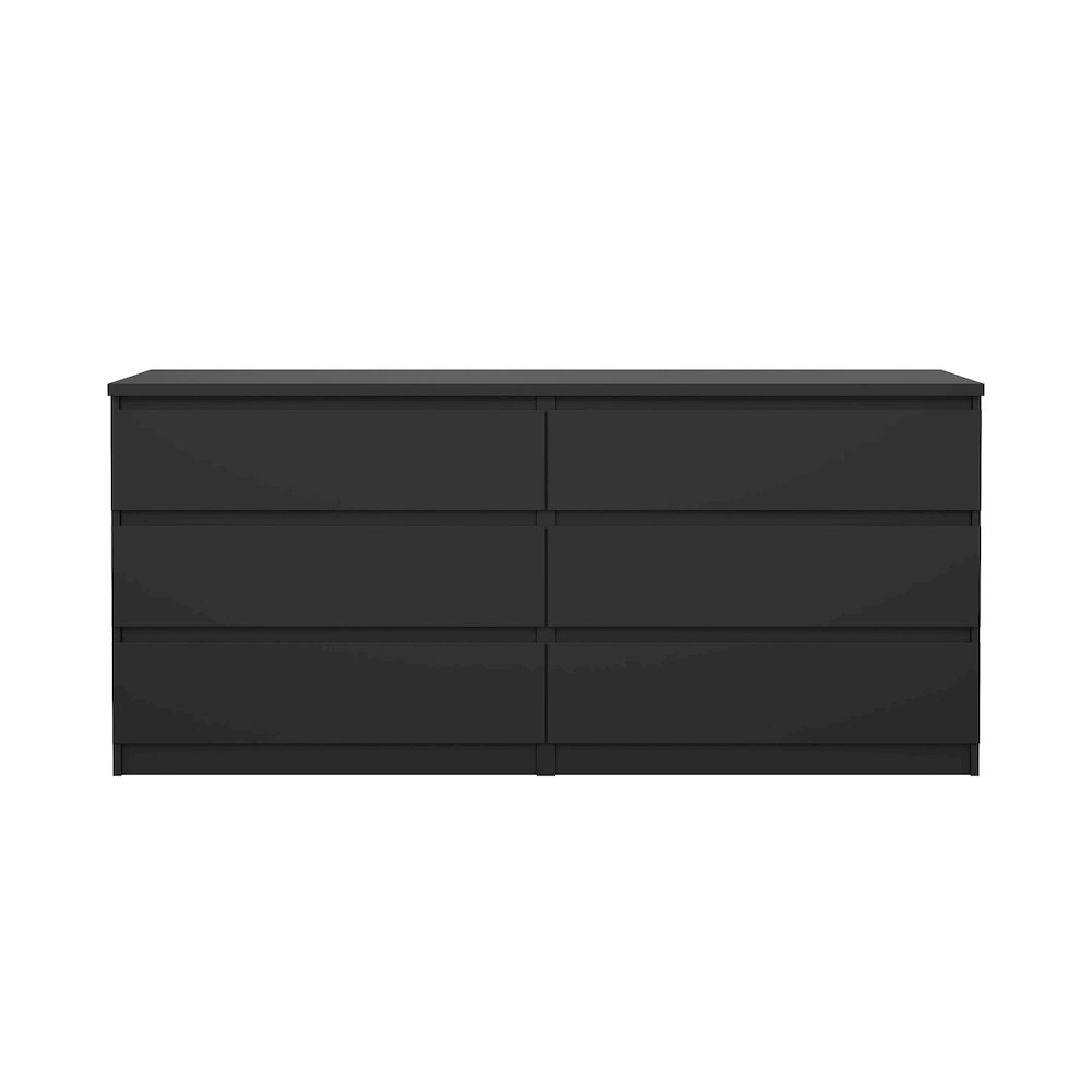 Scottsdale 6 Drawer Double Dresser, Black Matte