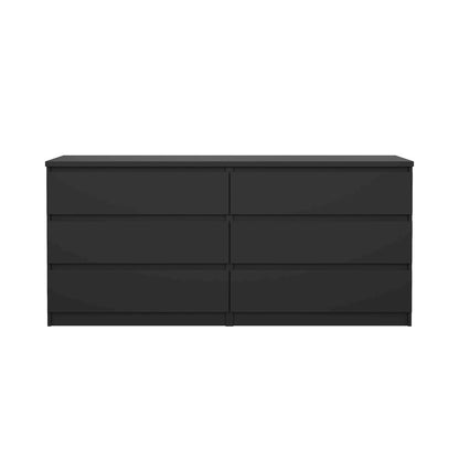 Scottsdale 6 Drawer Double Dresser, Black Matte