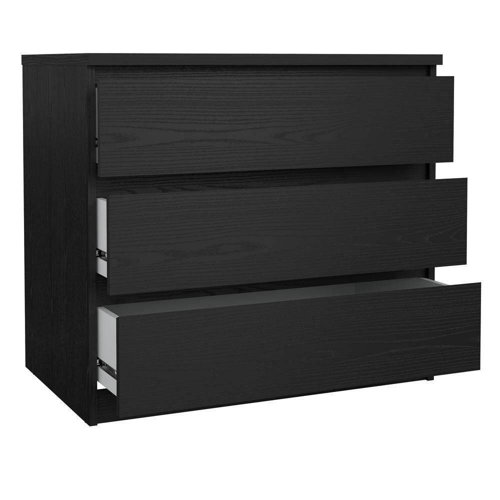 Scottsdale 3 Drawer Chest, Black Woodgrain