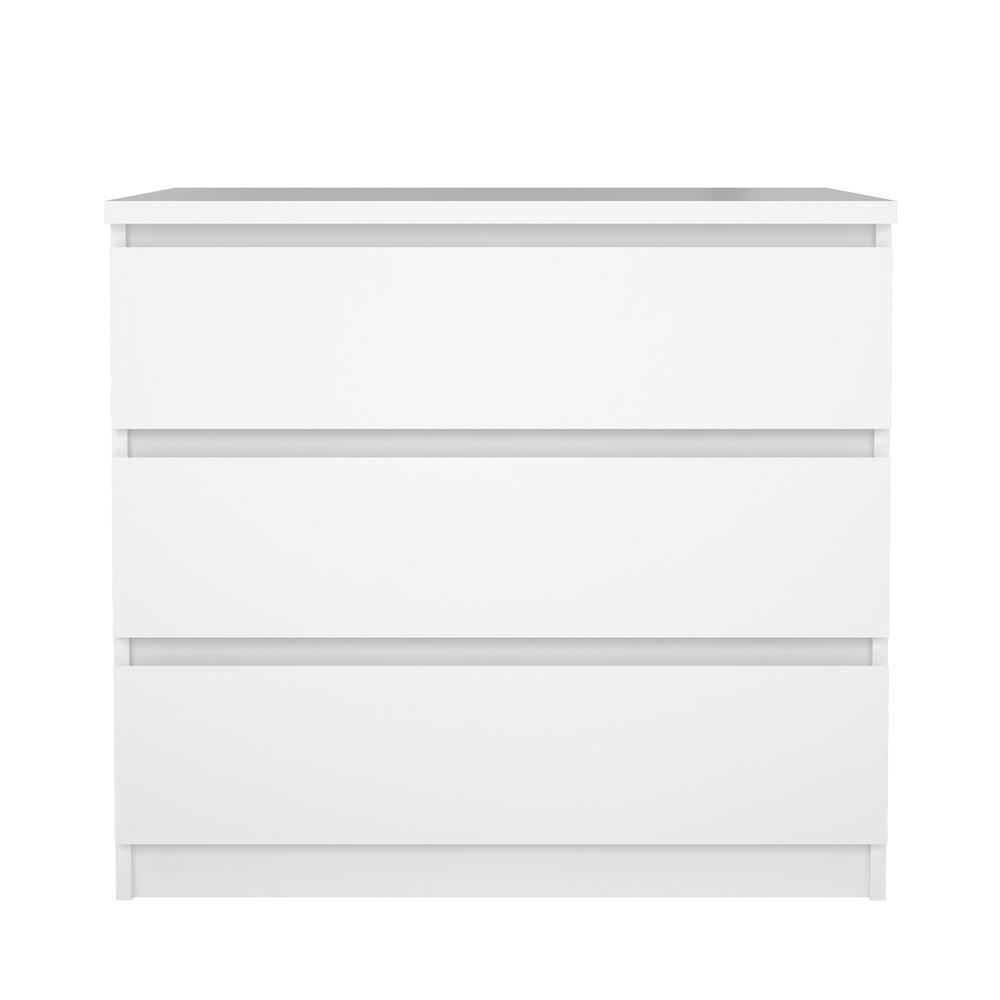 Furnifact White 3 Drawer Dresser – Modern 3 Drawer Dresser for Bedroom, Closet, or Entryway – Sleek and Functional Three Drawer Dresser for Compact Storage