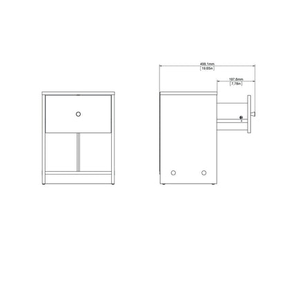 Portland 1 Drawer Nightstand, White