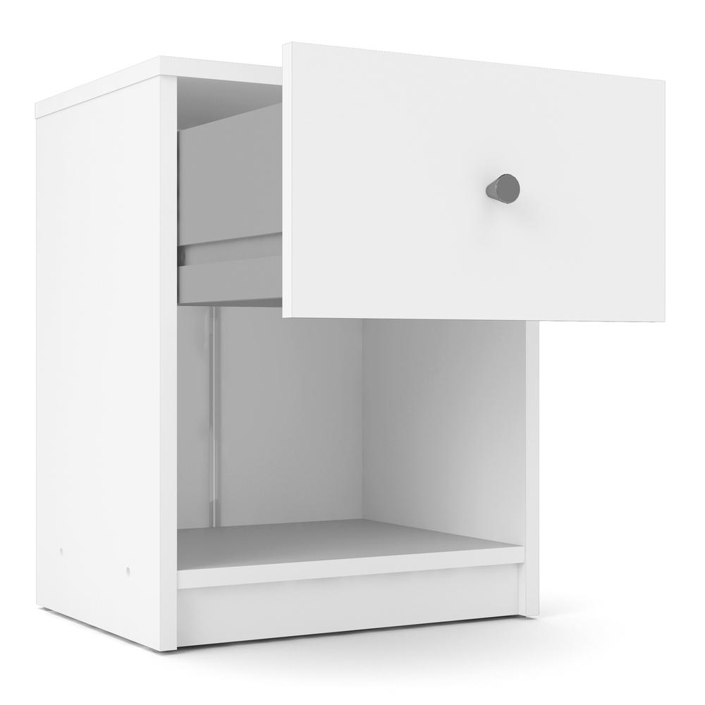 Portland 1 Drawer Nightstand, White