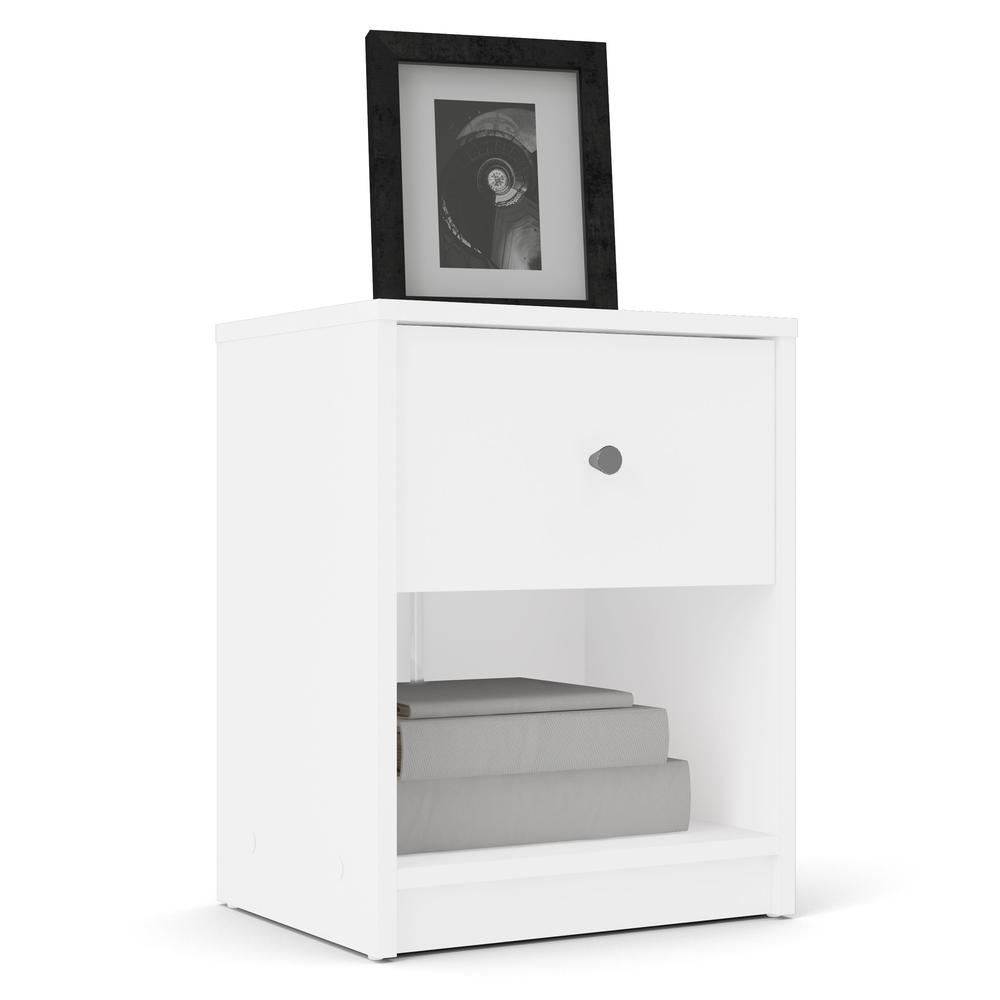 Portland 1 Drawer Nightstand, White