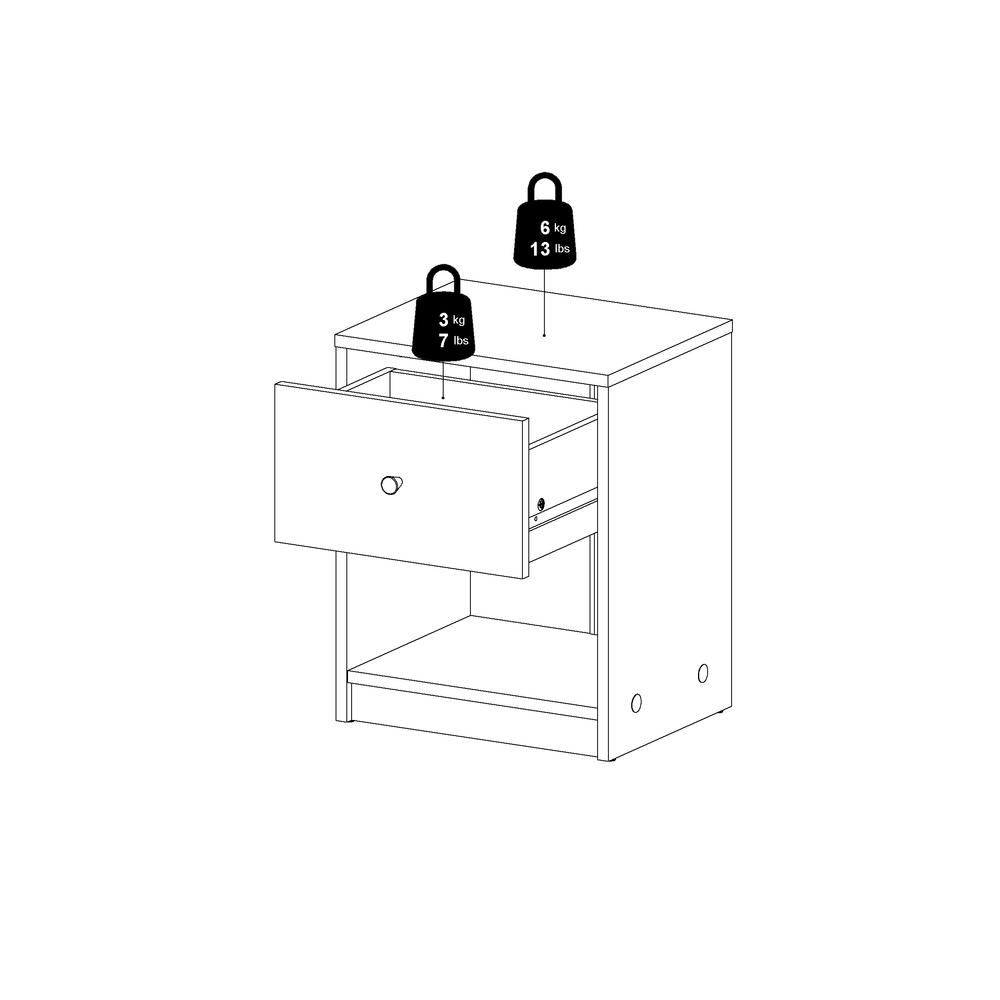 Portland 1 Drawer Nightstand, Black