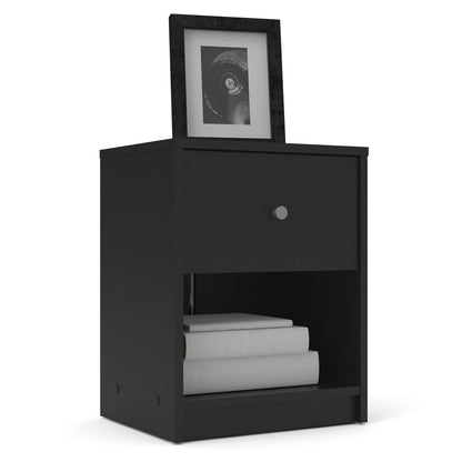 Portland 1 Drawer Nightstand, Black