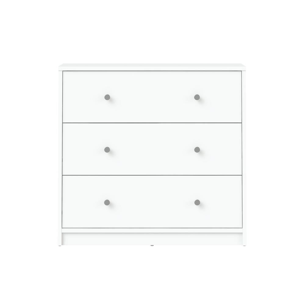 White 3 Drawer Nightstand - Large Bedside Dresser for Stylish Storage