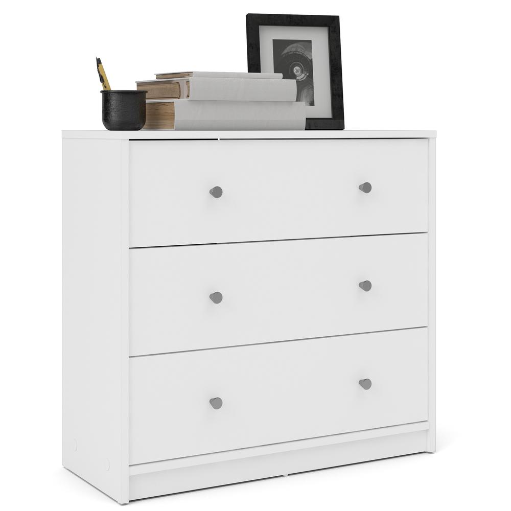 Portland 3 Drawer Chest, White