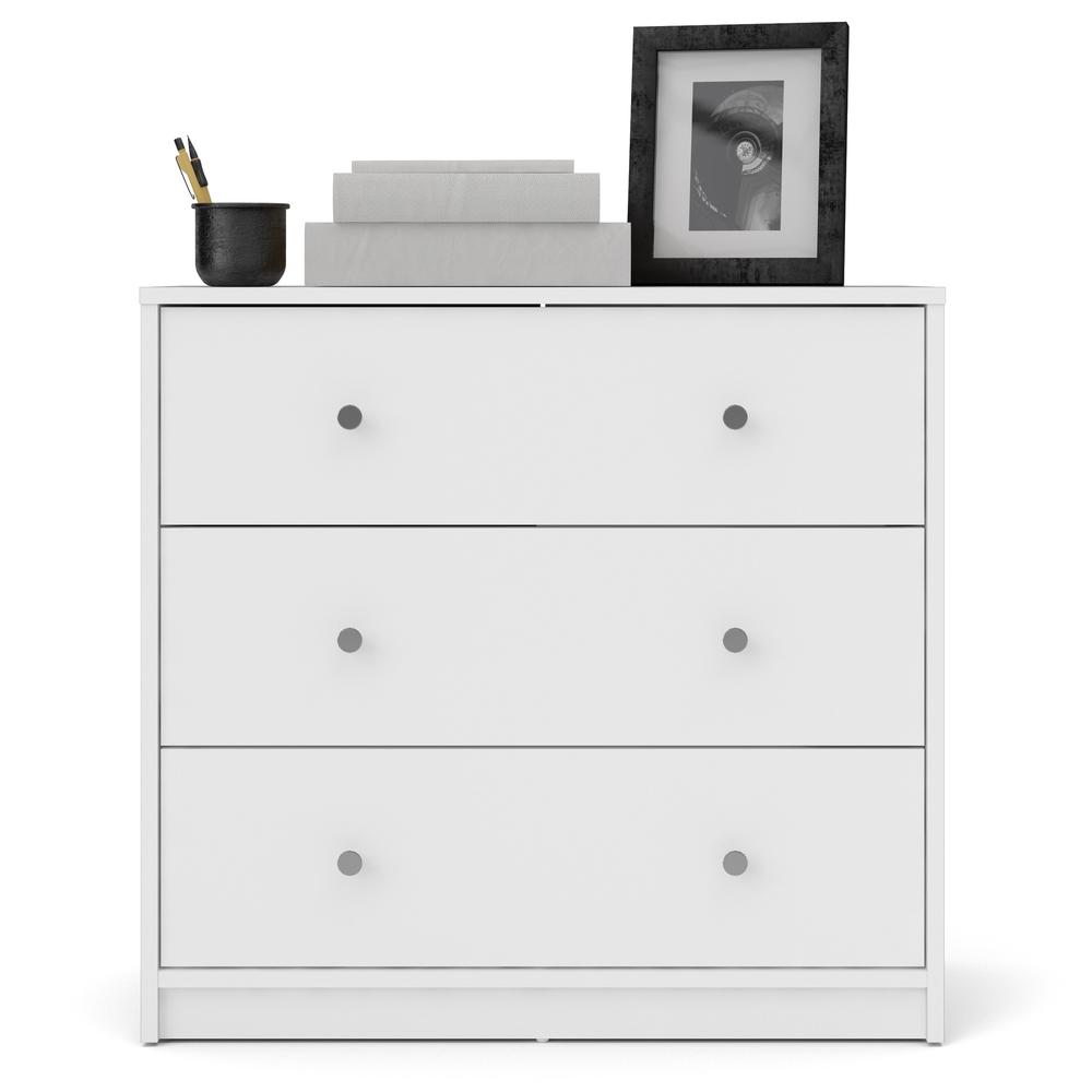 Portland 3 Drawer Chest, White