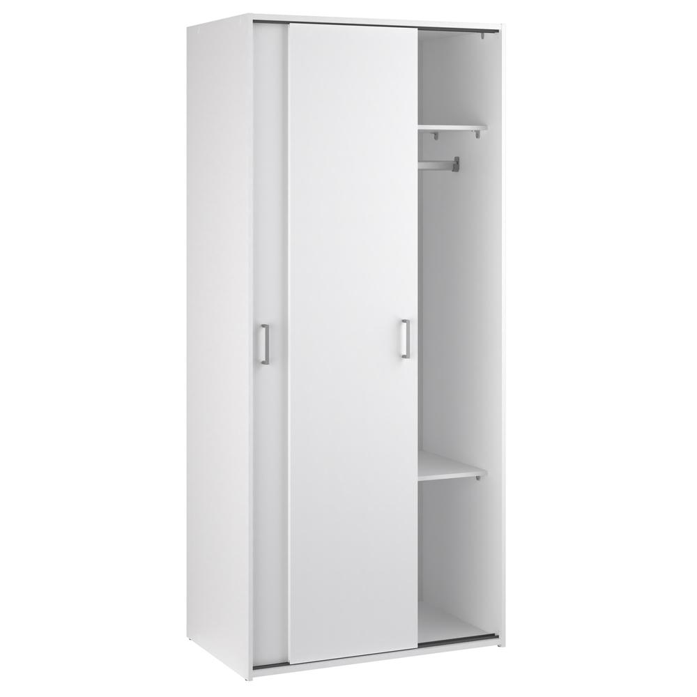 Space Wardrobe with 2 Sliding Doors, White