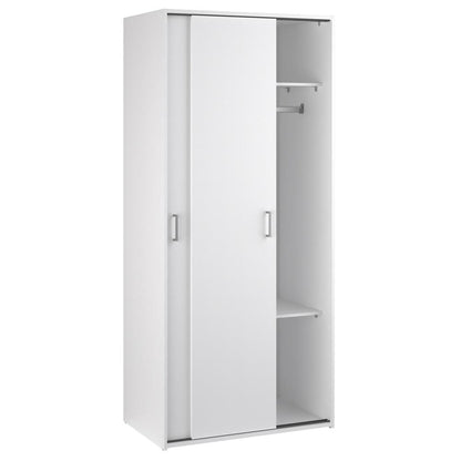 Space Wardrobe with 2 Sliding Doors, White