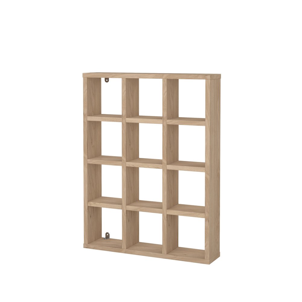 Hyper 12 Cubby Wall Unit, Jackson Hickory