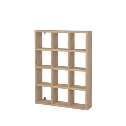 Hyper 12 Cubby Wall Unit, Jackson Hickory