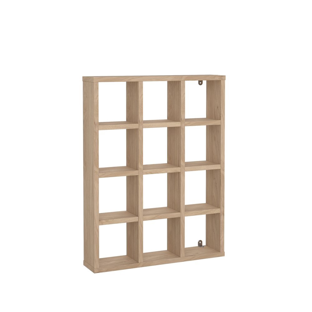 Hyper 12 Cubby Wall Unit, Jackson Hickory