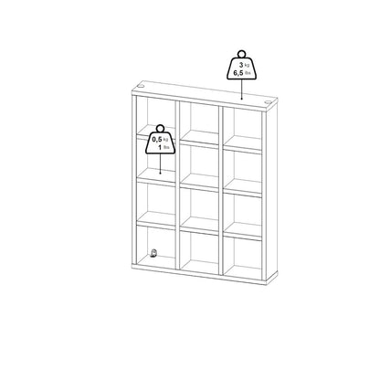 Hyper 12 Cubby Wall Unit, Jackson Hickory