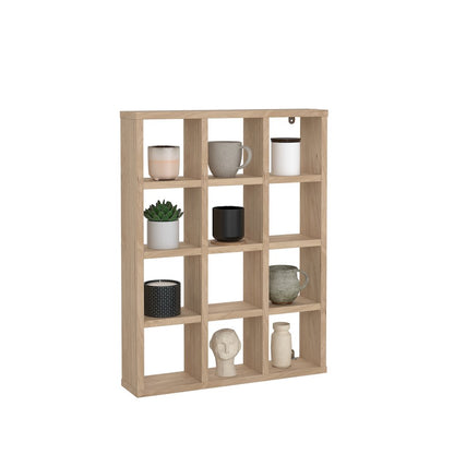 Hyper 12 Cubby Wall Unit, Jackson Hickory
