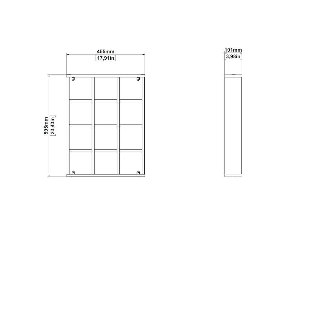 Hyper 12 Cubby Wall Unit, Jackson Hickory