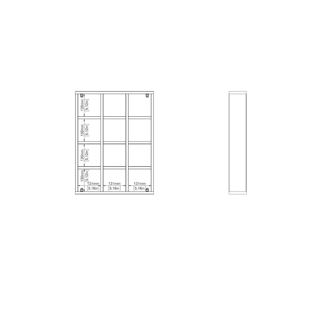 Hyper 12 Cubby Wall Unit, Jackson Hickory