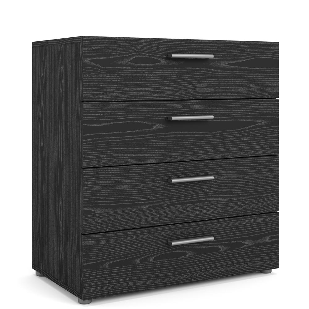 Austin 4 Drawer Chest, Black Woodgrain