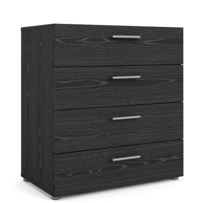 Austin 4 Drawer Chest, Black Woodgrain