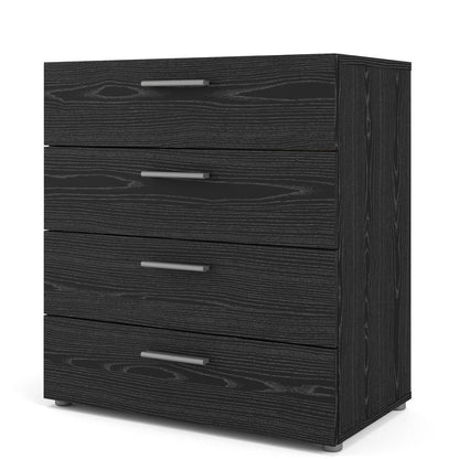 Austin 4 Drawer Chest, Black Woodgrain