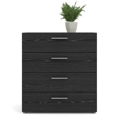 Austin 4 Drawer Chest, Black Woodgrain
