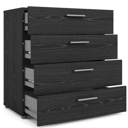 Austin 4 Drawer Chest, Black Woodgrain
