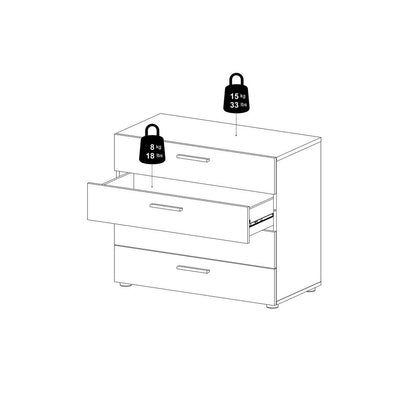 Austin 4 Drawer Chest, Black Woodgrain