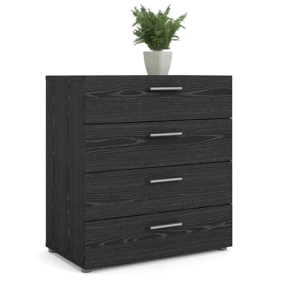 Austin 4 Drawer Chest, Black Woodgrain