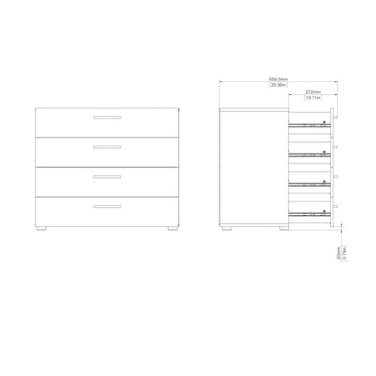 Austin 4 Drawer Chest, Oak Structure
