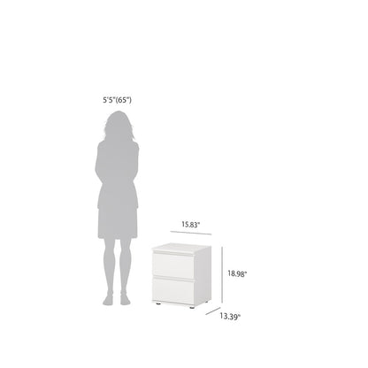 Aurora 2 Drawer Nightstand, White