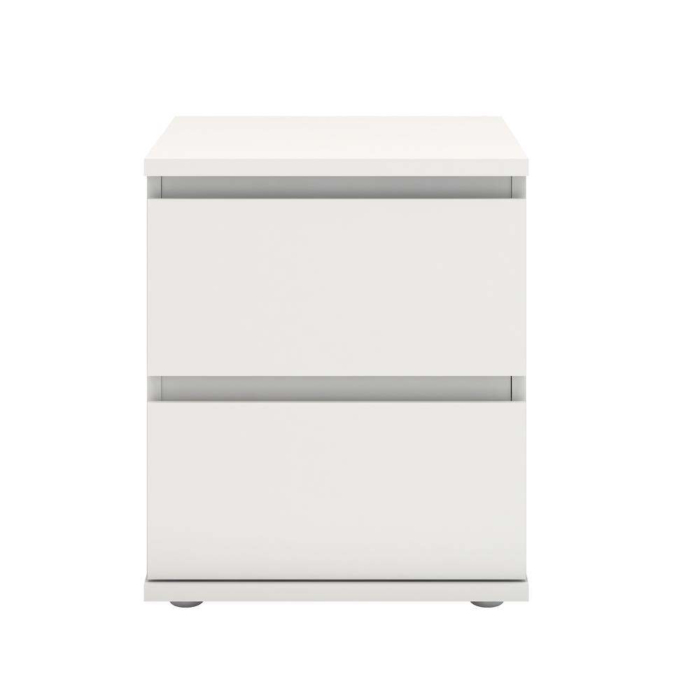 White 2 Drawer Nightstand - Compact and Functional Bedroom Nightstand