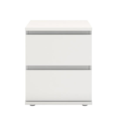 White 2 Drawer Nightstand - Compact and Functional Bedroom Nightstand