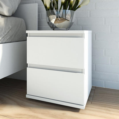 Aurora 2 Drawer Nightstand, White