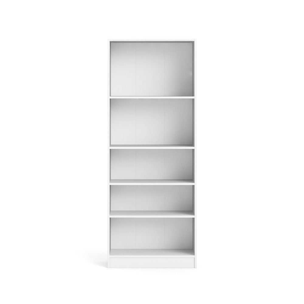Basic Tall Wide 5 Shelf Bookcase, White