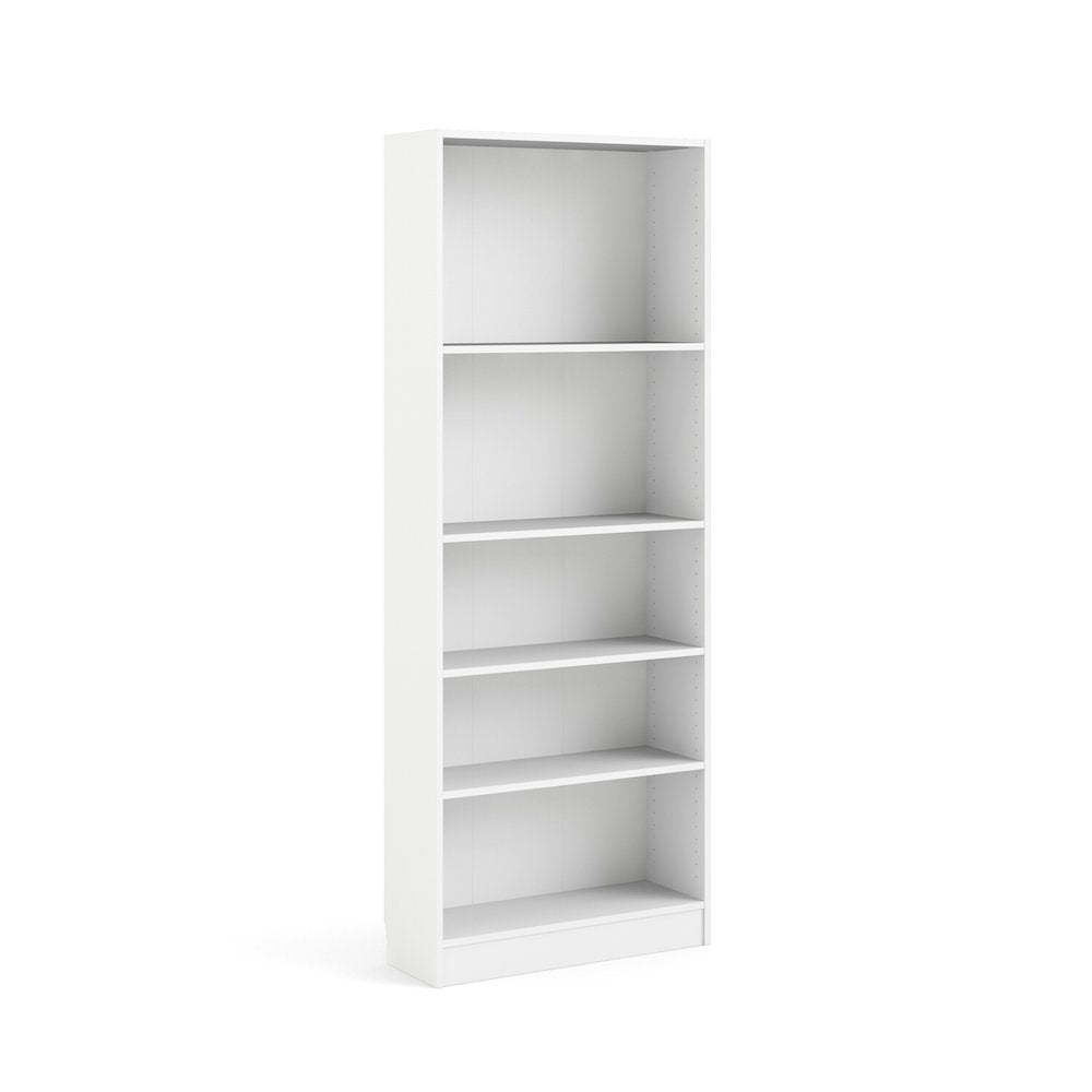 Basic Tall Wide 5 Shelf Bookcase, White
