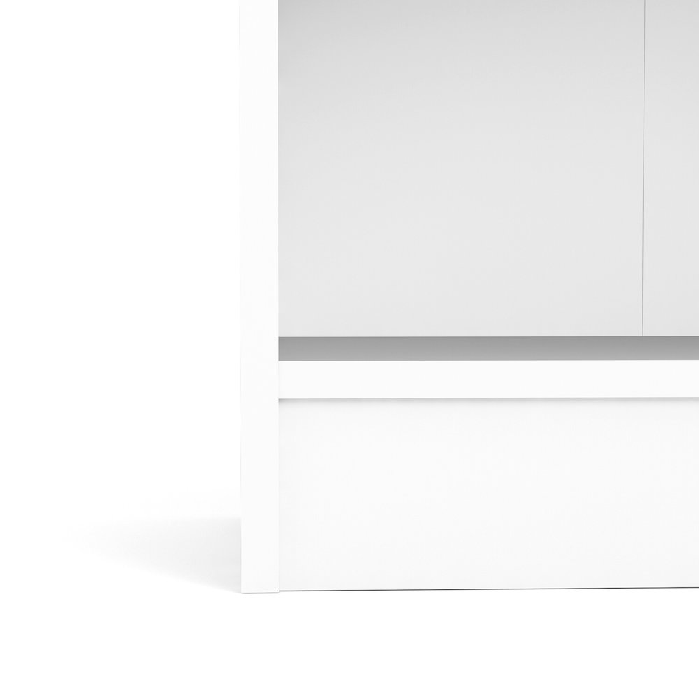 Basic Tall Wide 5 Shelf Bookcase, White