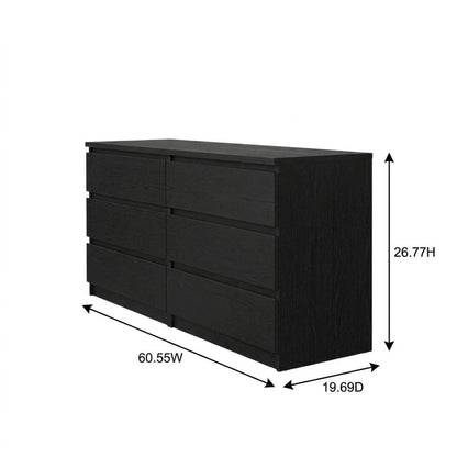 3 Piece Bedroom Set with Double Dresser and Nightstands in Classic Finish