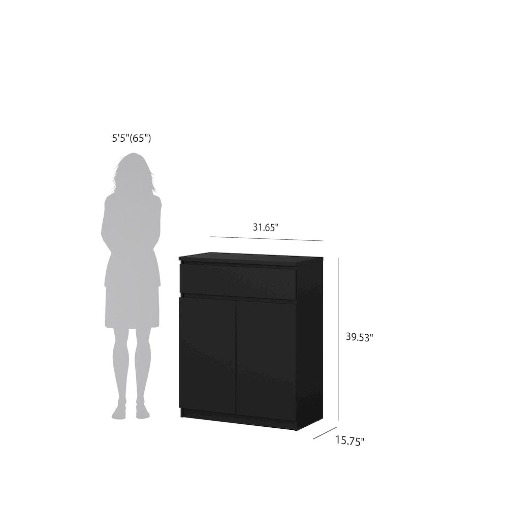 Scottsdale 1 Drawer, 2 Door Sideboard, Black Matte