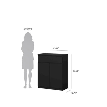 Scottsdale 1 Drawer, 2 Door Sideboard, Black Matte